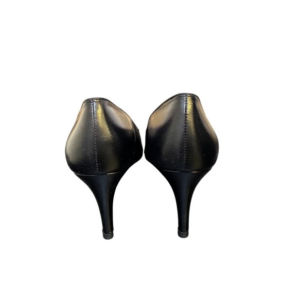 Stuart Weitzman Black Leather Pointed Toe Pumps Heels Size 7 - Picture 4 of 11